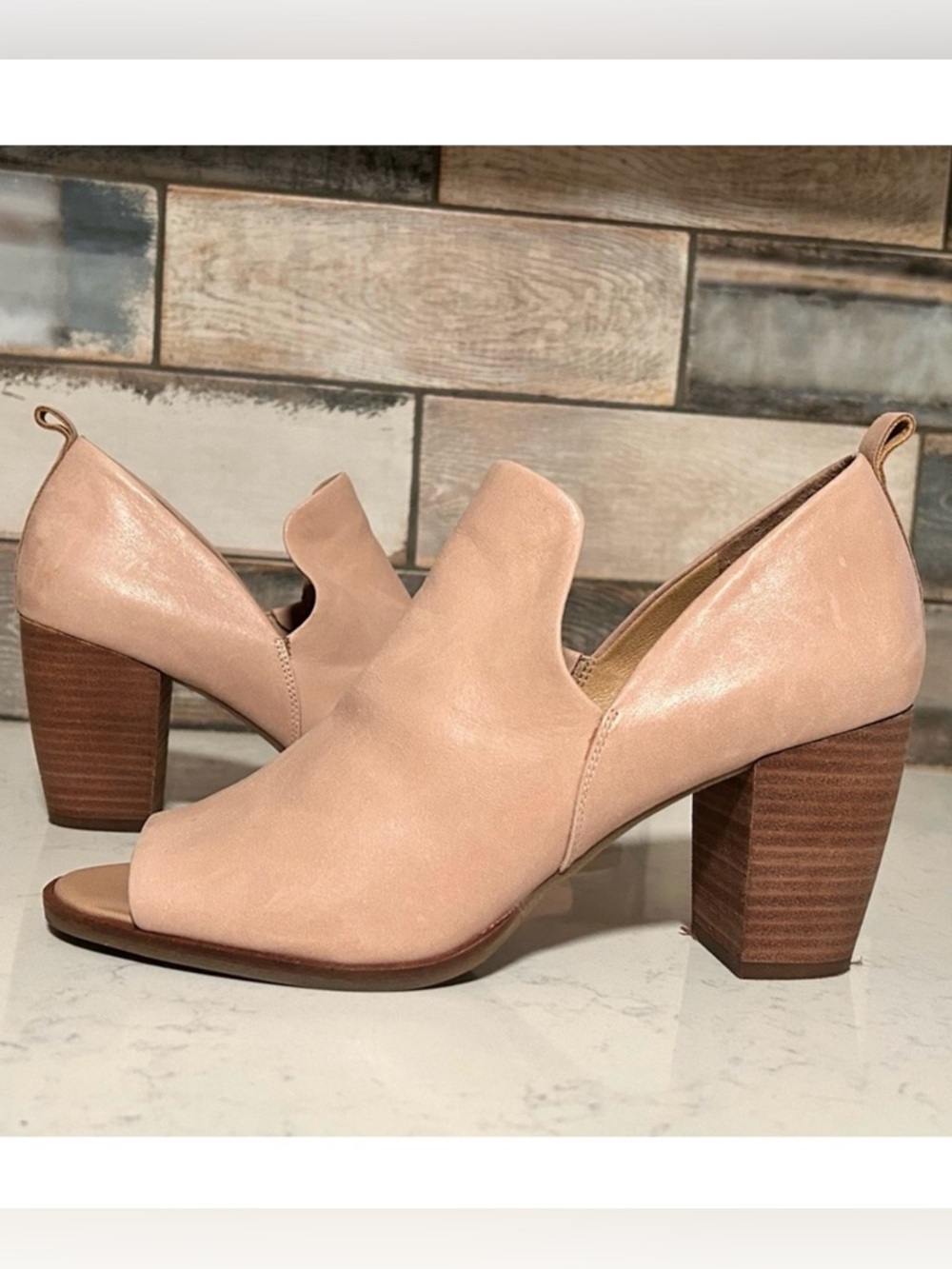 Lucky Brand Jachai Open Toe Ankle Boots Block Heel Leather Sandals Size 9/40 - Picture 2 of 15